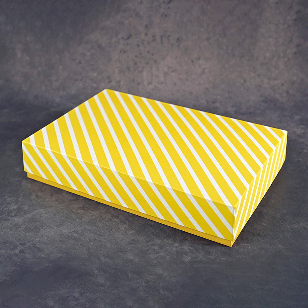 Pinstripe Sunrise Design Medium Rectangle Gift Box (Classic Collection)