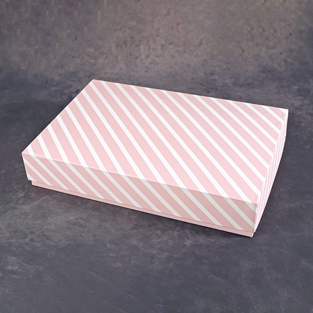 Pinstripe Pink Design Medium Rectangle Gift Box (Classic Collection)