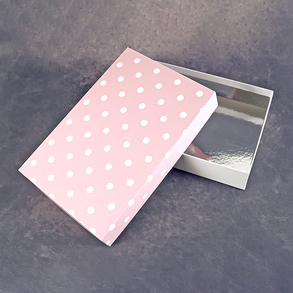 Polka Pink Design Medium Rectangle Gift Box (Classic Collection)