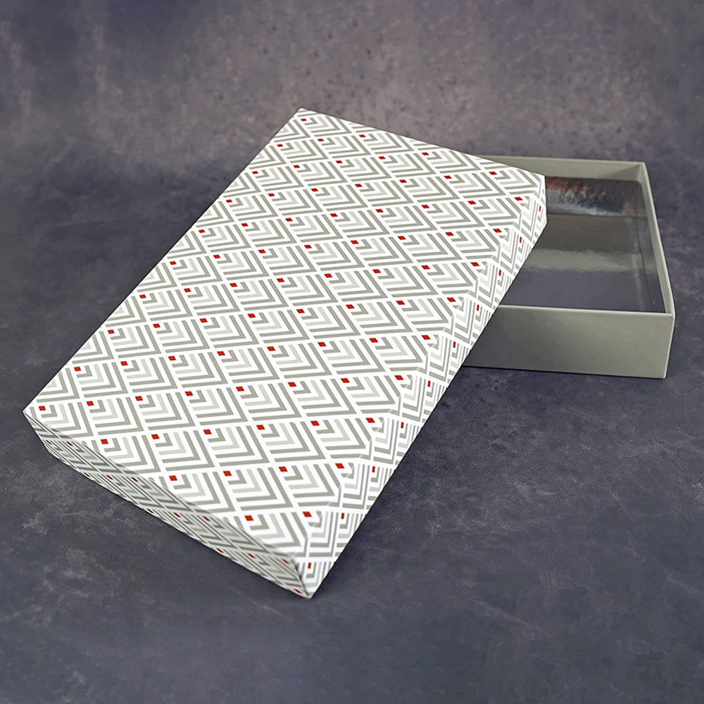 Art Deco Grey Design Medium Rectangle Gift Box (Classic Collection)
