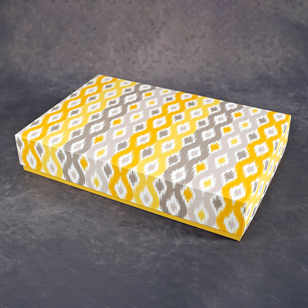 Golden Ikat Design Medium Rectangle Gift Box (Bold Collection)