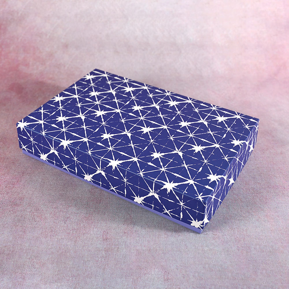 Indigo Shibori Design Medium Rectangle Gift Box (Bold Collection)
