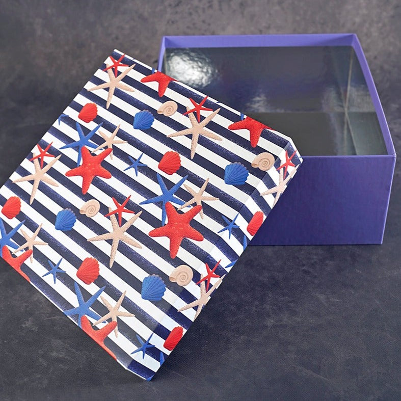 Starfish Design Tall Square Gift Box (Playful Collection)