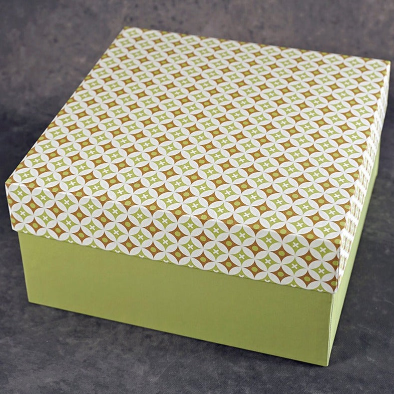 Vintage Circles Design Tall Square Gift Box (Classic Collection)