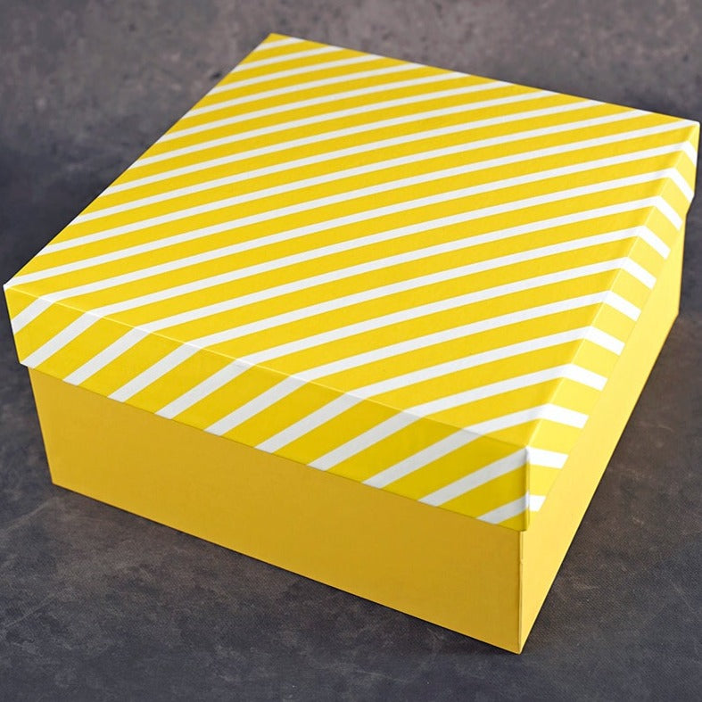 Pinstripe Sunrise Design Tall Square Gift Box (Classic Collection)