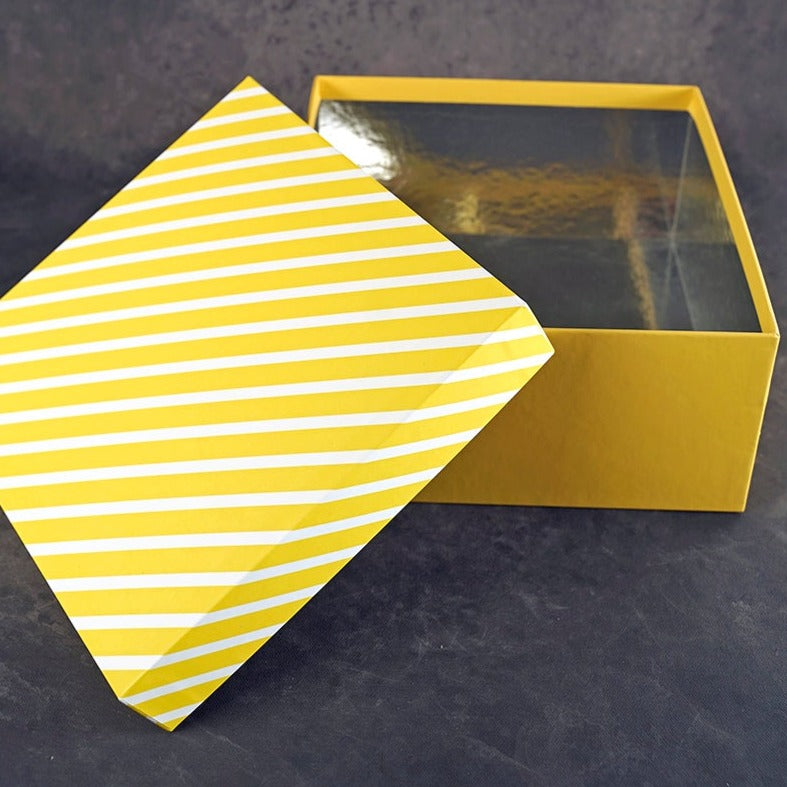 Pinstripe Sunrise Design Tall Square Gift Box (Classic Collection)