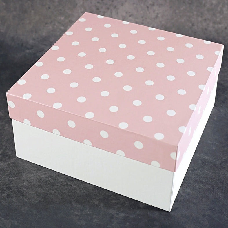 Polka Pink Design Tall Square Gift Box (Classic Collection)