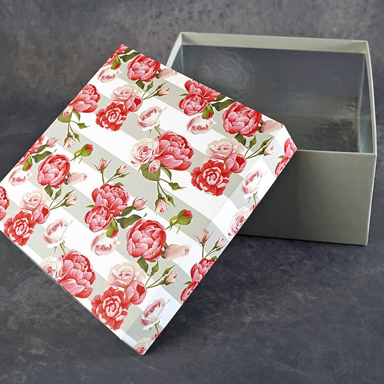 Rose are Pink Design Tall Square Gift Box (Classic Collection)