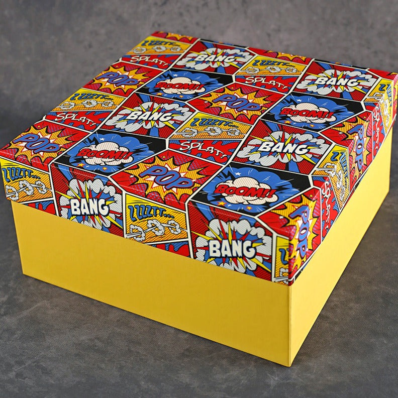 Comic Effect Design Tall Square Gift Box (Playful Collection)