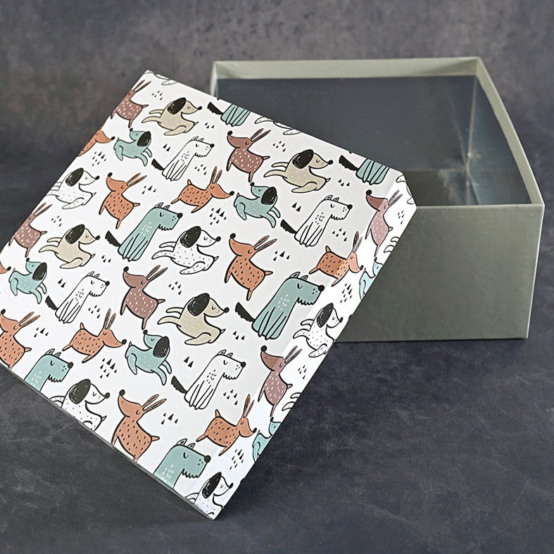 Puppy Love Design Tall Square Gift Box (Playful Collection)