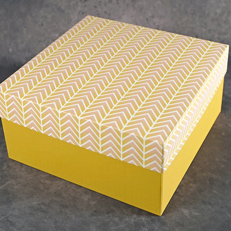Sunrise Chevrons Design Tall Square Gift Box (Classic Collection)