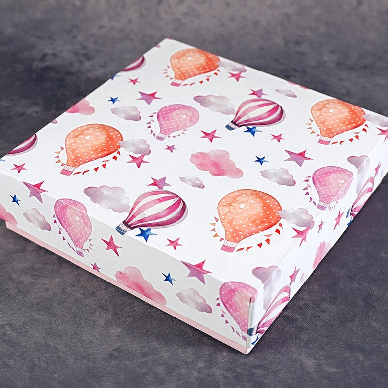 Hot-Air Ballons Design Square Gift Box (Playful Collection)