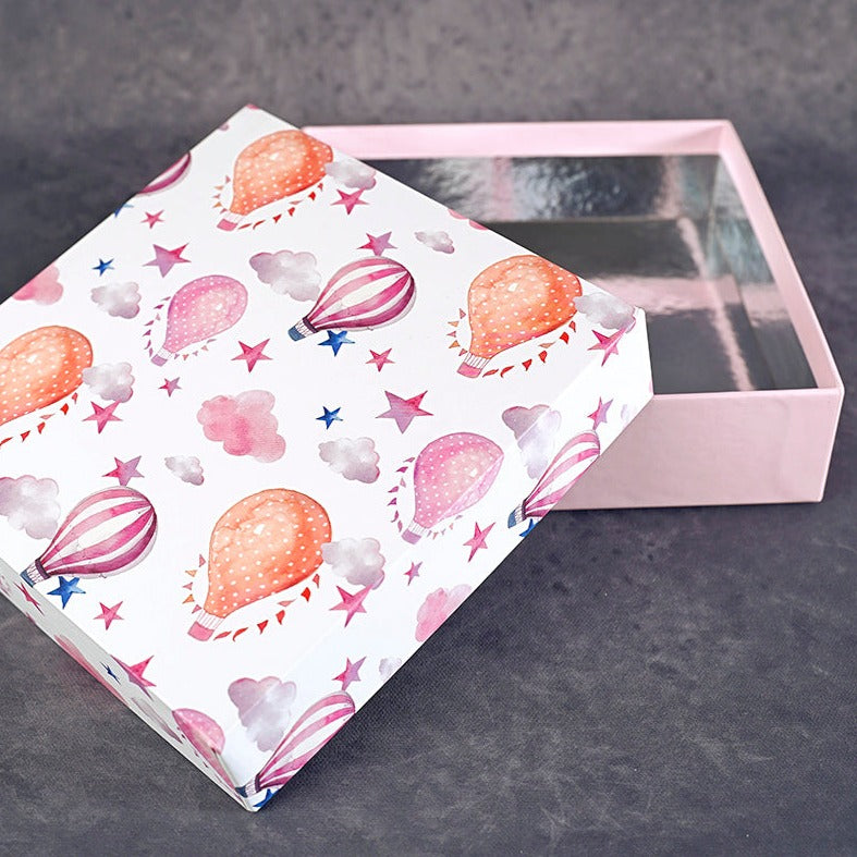 Hot-Air Ballons Design Square Gift Box (Playful Collection)