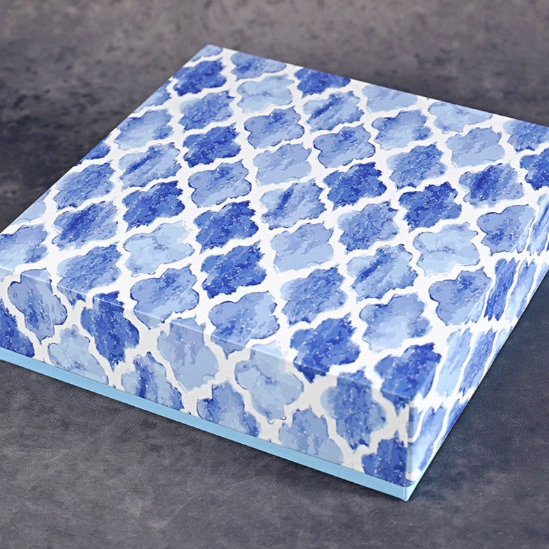 Blue Moroccan Design Square Gift Box (Bold Collection)