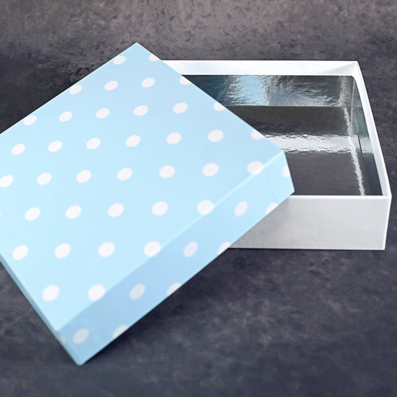 Polka Blue Design Square Gift Box (Classic Collection)