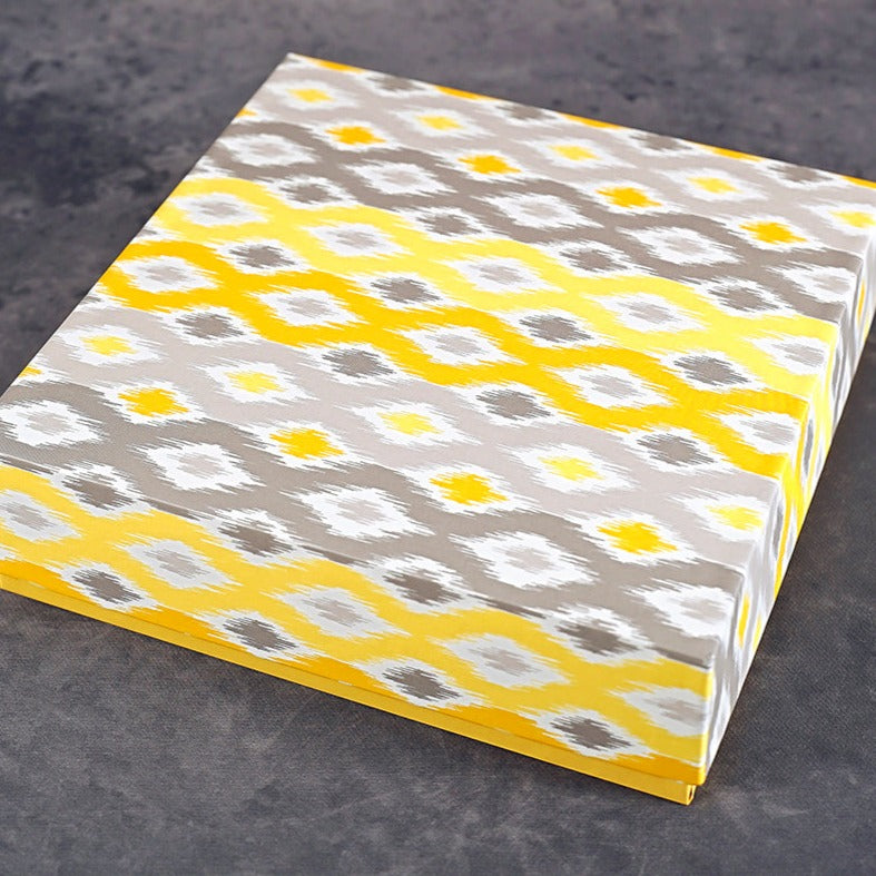 Golden Ikat Design Square Gift Box (Bold Collection)