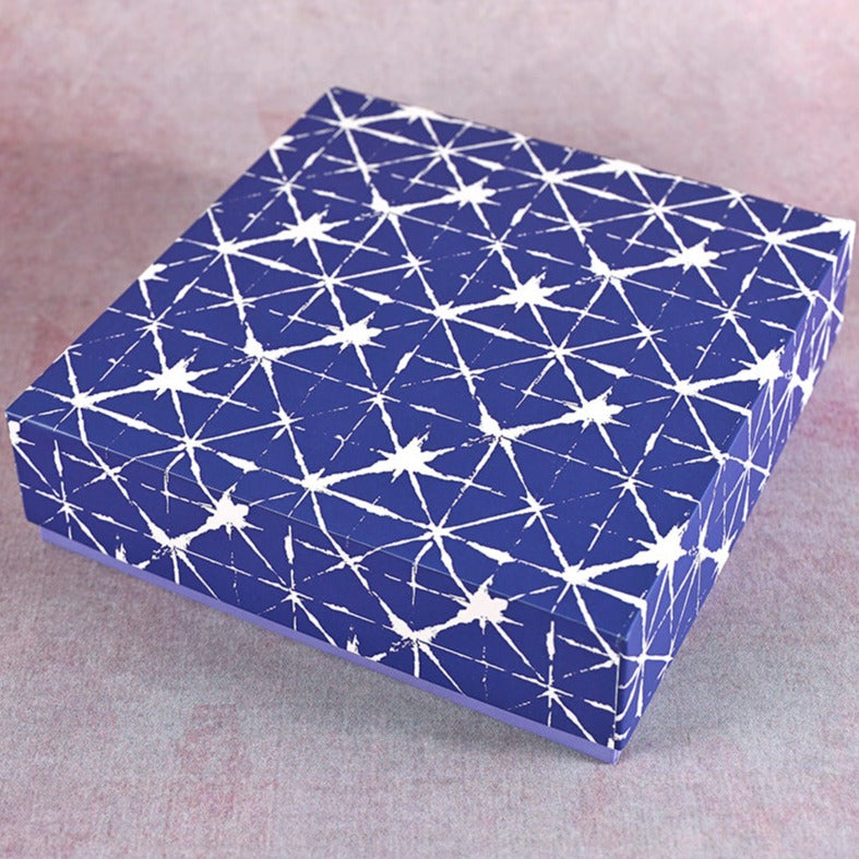 Indigo Shibori Design Square Gift Box (Bold Collection)