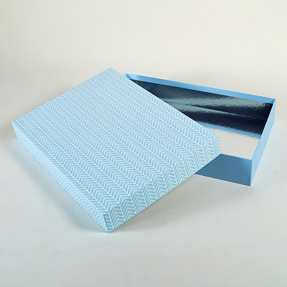 Blue Chevrons Design Large Rectangle Gift Box (Classic Collection)