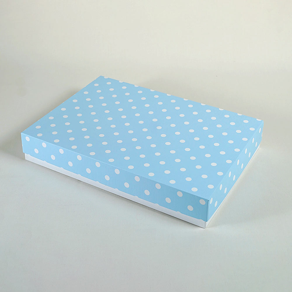 Polka Blue Design Large Rectangle Gift Box (Classic Collection)