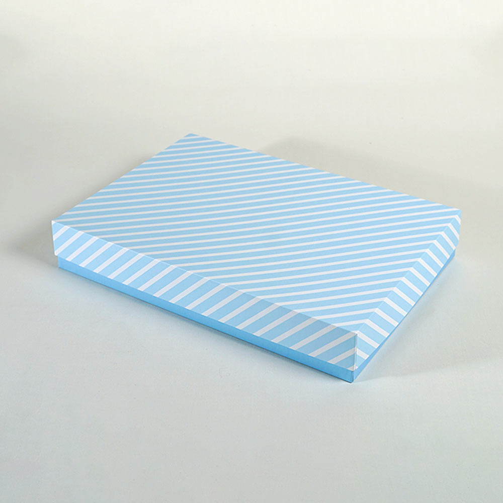 Pinstripe Blue Design Large Rectangle Gift Box (Classic Collection)