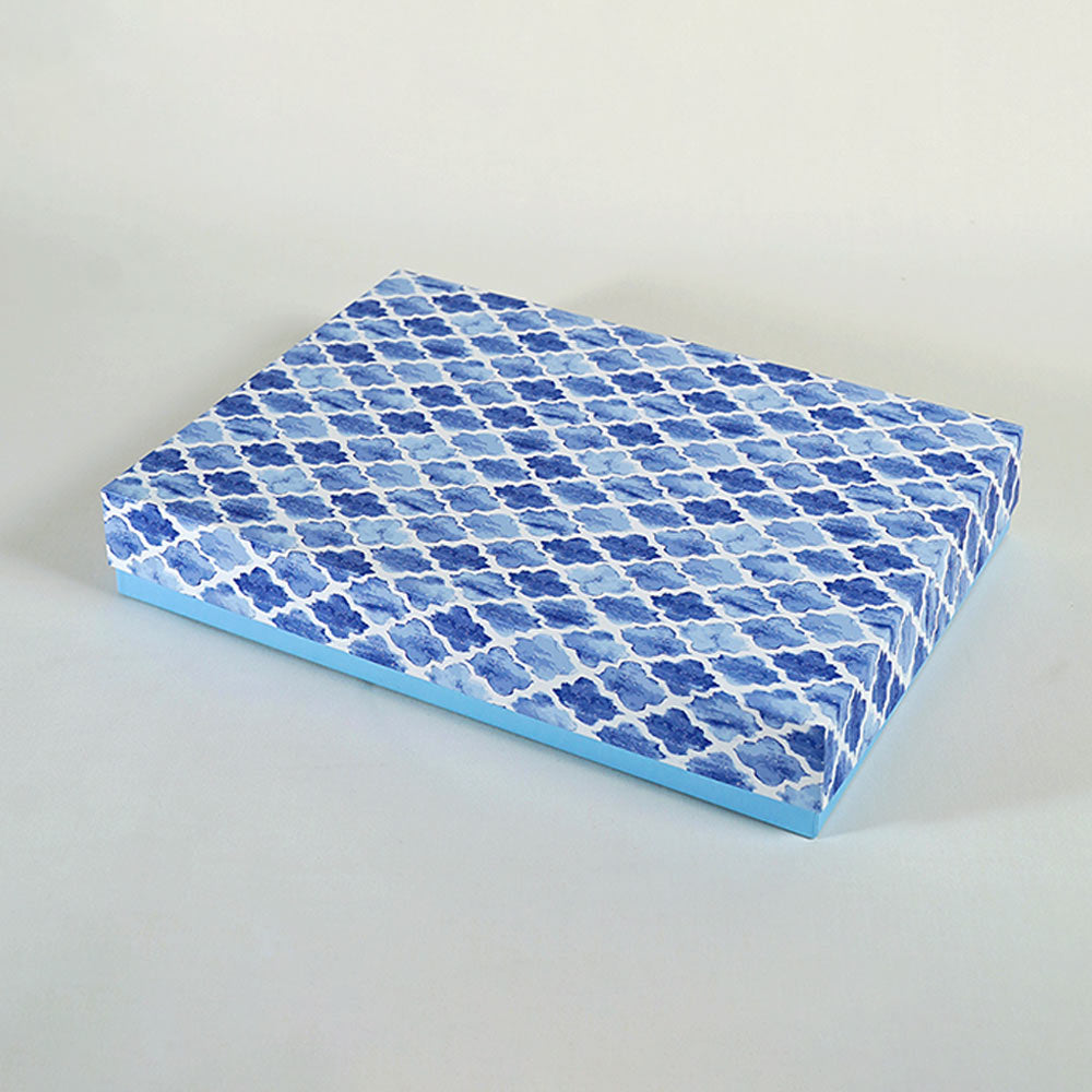 Blue Moroccan Design Large Rectangle Gift Box (Bold Collection)