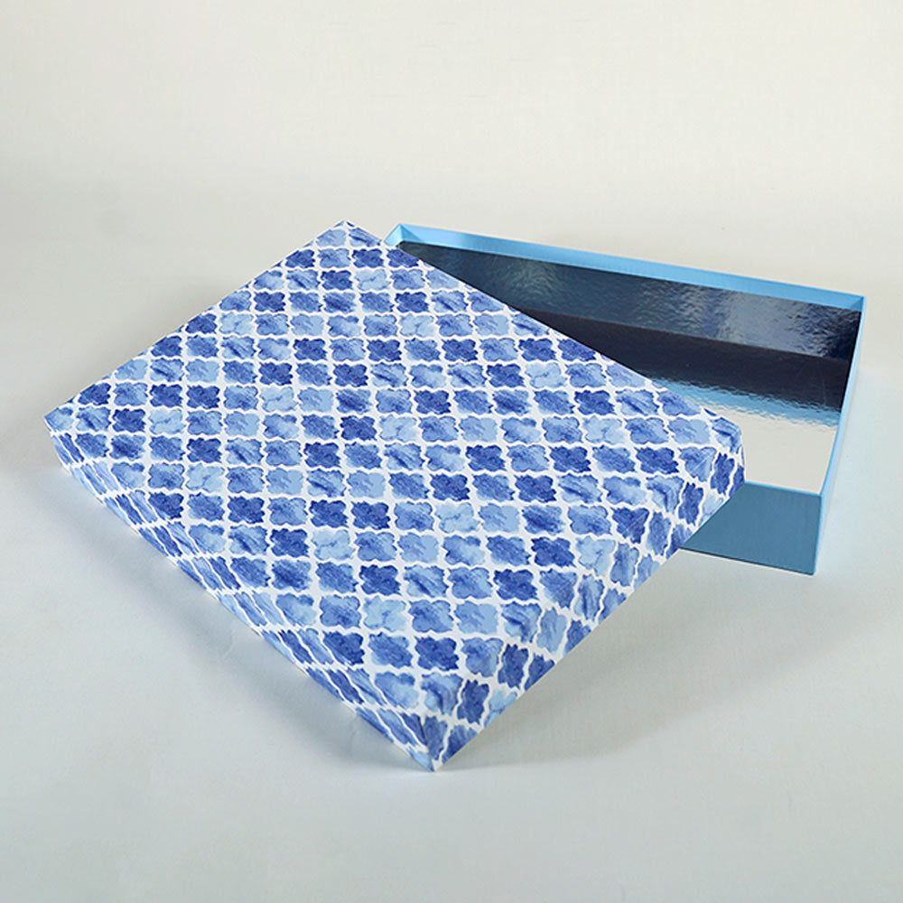 Blue Moroccan Design Large Rectangle Gift Box (Bold Collection)