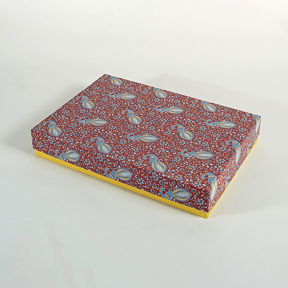 Kalamkari Peacock Design Large Rectangle Gift Box (Bold Collection)